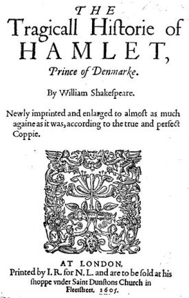 Frontispiece of the 1605 printing (Q2) of *Hamlet*